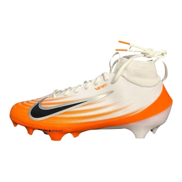 Nike Air Zoom Vapor Pro 1 White Safety Orange Football Cleats Size 8.5 Men’s NEW - Picture 1 of 6